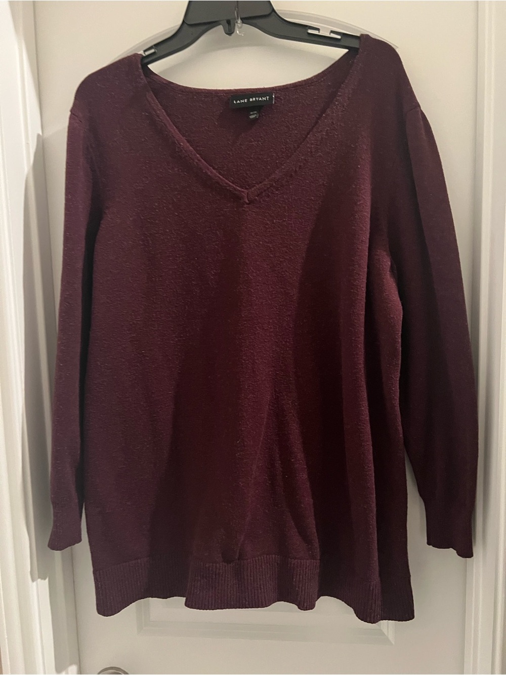 Lane Bryant 18/20 Burgundy V-Neck Long Sleeve Sweater Tunic